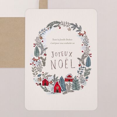 Greeting Card with Rounded Corners - Winter Crown