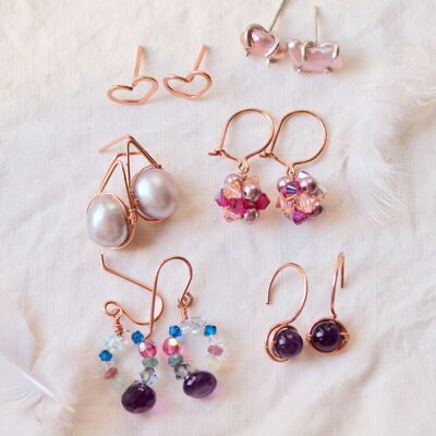 Lot de 6 paires de boucles d'oreilles pour la Saint-Valentin