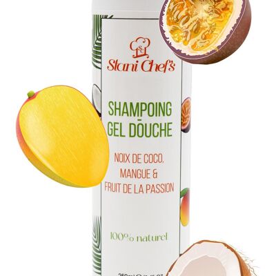 Gel douche corps et cheveux à la noix de coco, mangue & fruit de la passion 250ml