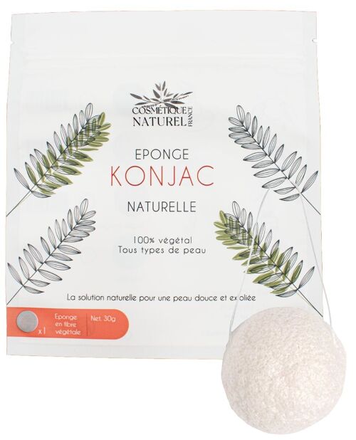 Éponge konjac blanche