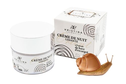 Crème de nuit hydratante à base de bave d'escargot 50ml