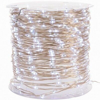 Christmas Fairy String Twinkle - 240 microluces LED de color blanco frío con 8 funciones y cable transparente - uso en interiores o exteriores