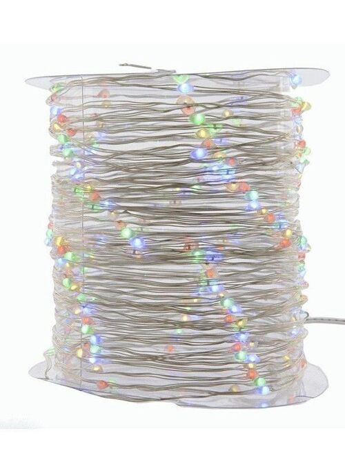 Christmas Fairy String Twinkle - 240 Multi Colour Micro LED Lights with 8 functions and clear cable - indoor or outdoor use 
