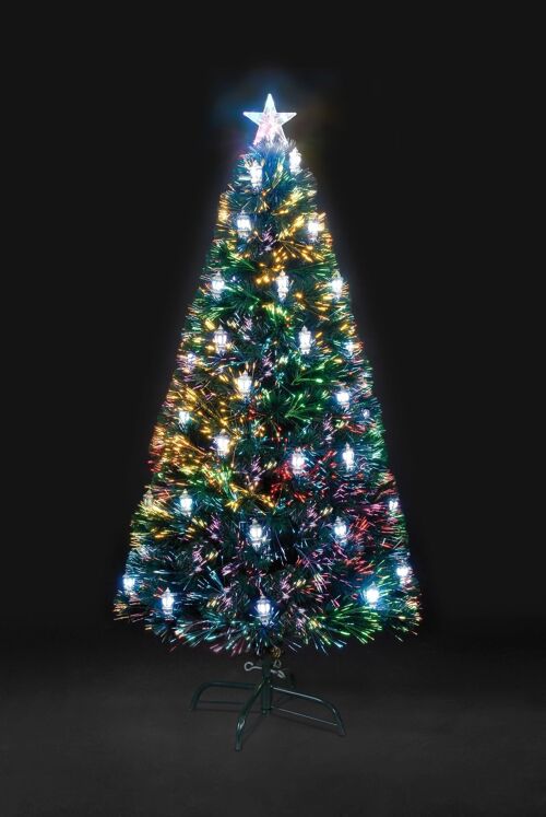 150cm Fibre Optic Victorian Artificial Christmas Tree with 40 LED Lanterns