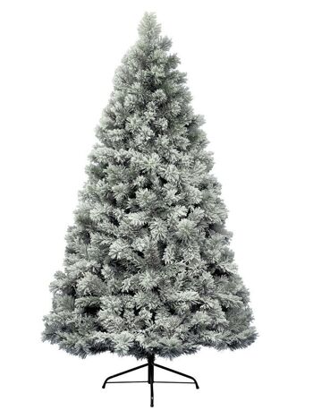 Arbre de Noël artificiel en pin mélangé enneigé exclusif de 210 cm/7 pieds