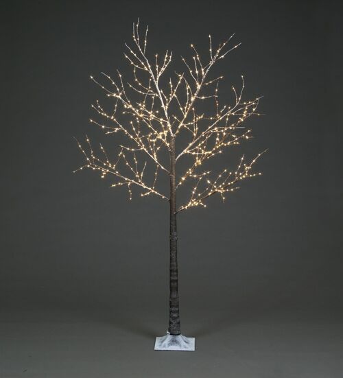 Pre-Lit Christmas Copper Wire Frosted Brown Tree 150cm/5ft height with 400 Warm White Micro Led