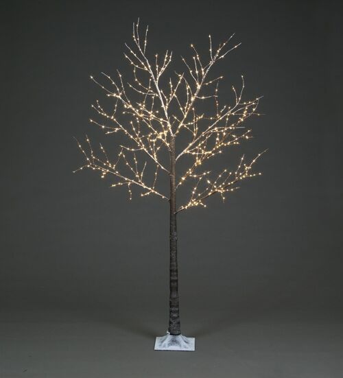 Pre-Lit Christmas Copper Wire Frosted Brown Tree 180cm/6ft height with 600 Warm White Micro Led