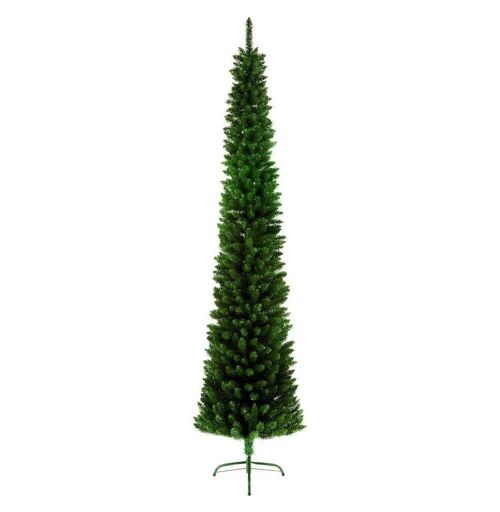 Slimline Pencil Artificial Christmas Green Pine Tree - 200cm