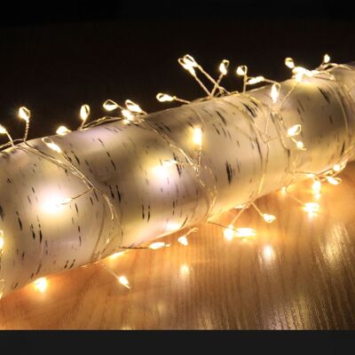 Copper Wire Christmas Fairy String Lights - 200 Warm White Micro LED Lights & 4m long - indoor or outdoor use