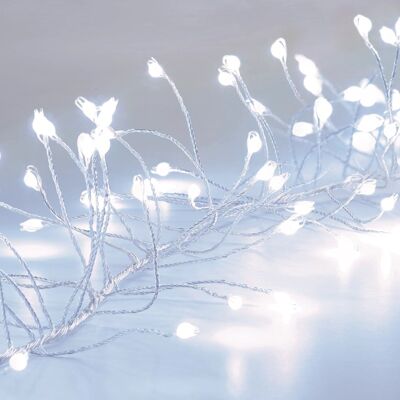 Christmas Fairy String Twinkle - 430 guirnaldas de luces LED microultra brillantes de color blanco frío con 8 funciones y hilo de alambre plateado dorado - uso en interiores o exteriores