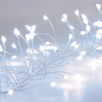 Christmas 860 Cool White Garland Cluster Micro luces LED ultra brillantes con hilo de alambre plateado: uso en interiores o exteriores