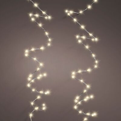 Christmas Fairy String Twinkle - Micro luces LED de color blanco cálido 756 extra densas con cable plateado - uso en interiores o exteriores