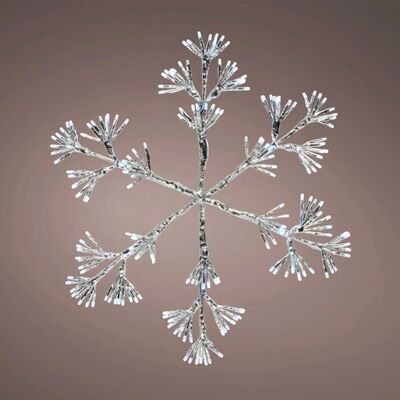 Fiocco di neve lampeggiante Starburst natalizio da 75 cm con 336 luci LED bianche fredde - per uso interno o esterno