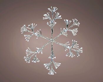 Flocon de neige clignotant Starburst de Noël de 75 cm avec 336 lumières LED blanc froid - utilisation intérieure ou extérieure