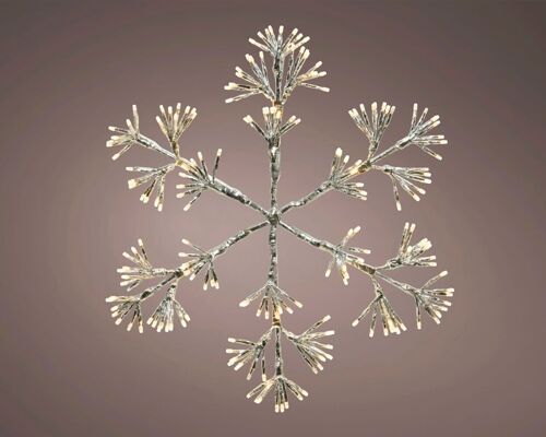 Christmas Starburst Flashing 75cm Snowflake with 336 Warm White Led Light - indoor or outdoor use