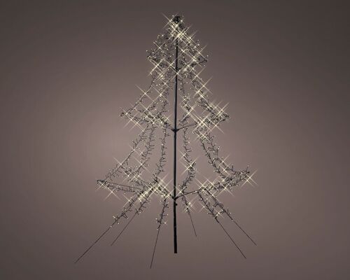 2m Easy Set Up Pre Lit Christmas Tree with 1200 Warm White Cluster LED's - Twinkle Multi Function - Indoor or Outdoor use