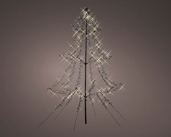 Sapin de Noël pré-éclairé de 2 m, facile à installer, avec 1 200 LED blanches chaudes – Multifonction Twinkle – Utilisation intérieure ou extérieure