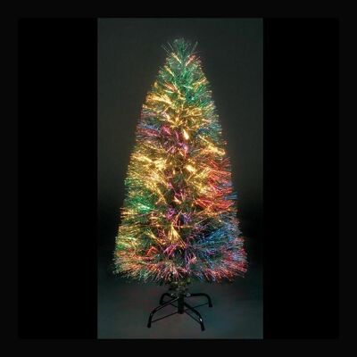 Künstlicher Weihnachtsbaum mit Sunburst-Faseroptik und 90 LEDs – 90 cm