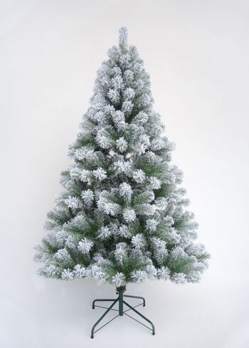 Arbre de Noël artificiel vert enneigé en épicéa mince du Colorado - 180 cm / 6 pieds