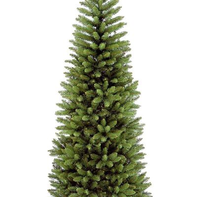 Árbol de Navidad verde artificial de lápiz delgado premium de 6 pies con ramas con mucho cuerpo