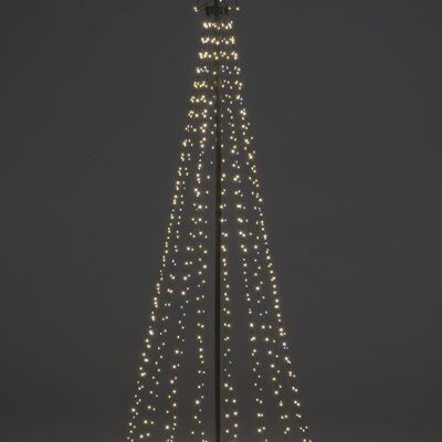 2,5 m, einfach aufzubauender, vorbeleuchteter Weihnachts-Maibaum im Freien mit 884 funkelnden warmweißen LEDs