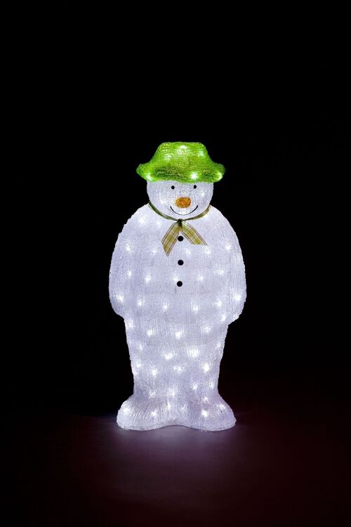 Christmas Pre-lit Acrylic The Snowman (and Snowdog) with 100 Ice White LED Outdoor use