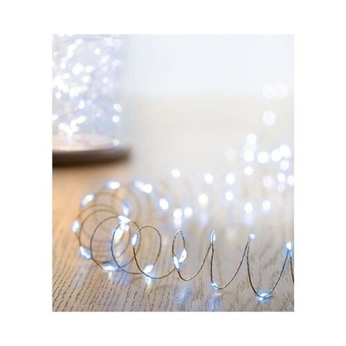 Christmas 200 Bright Cool White LED Outdoor Fairy String Twinkle Pin Wire Lights Battery powered - Timer & multi function