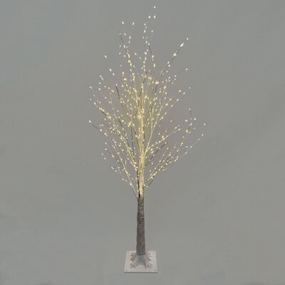 Albero di Natale modellabile bianco con micro punti da 1,5 m con 900 classiche luci a LED bianche calde