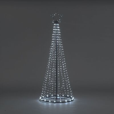 2.5m Easy Set Up Pre Lit Christmas Outdoor Maypole Tree 884 twinkling Cool White LED's