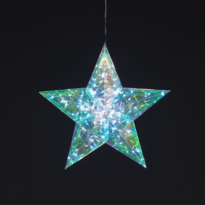 Stella Iridescente da Appendere Sogno 3D di Natale con 100 led bianchi