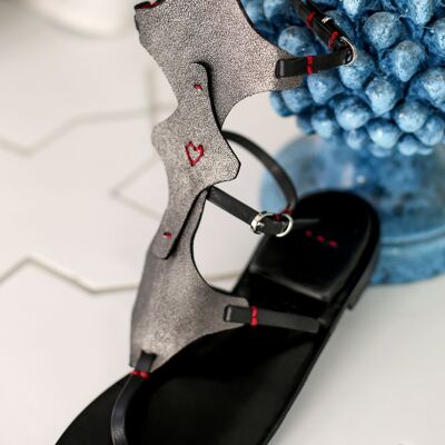 ANIA, flip-flop sandals, in real leather and patented comfort sole, made and sewn by hand in Italy