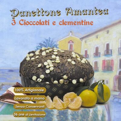 Panettone Amantea with clementines and 3 chocolates