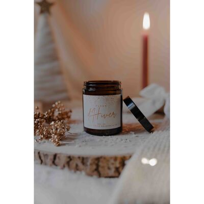 "WINTER FLOWER" Natural and scented Christmas candle.