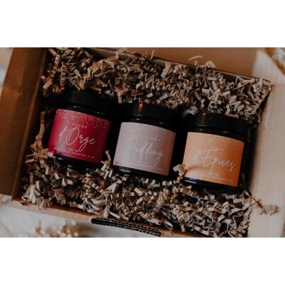 Caja trío de velas navideñas “Espíritu Navideño”