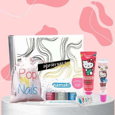 Pop My Nails Box Xmas Kids (Erdbeere) – Handnagel-Schönheitsbox für Kinder