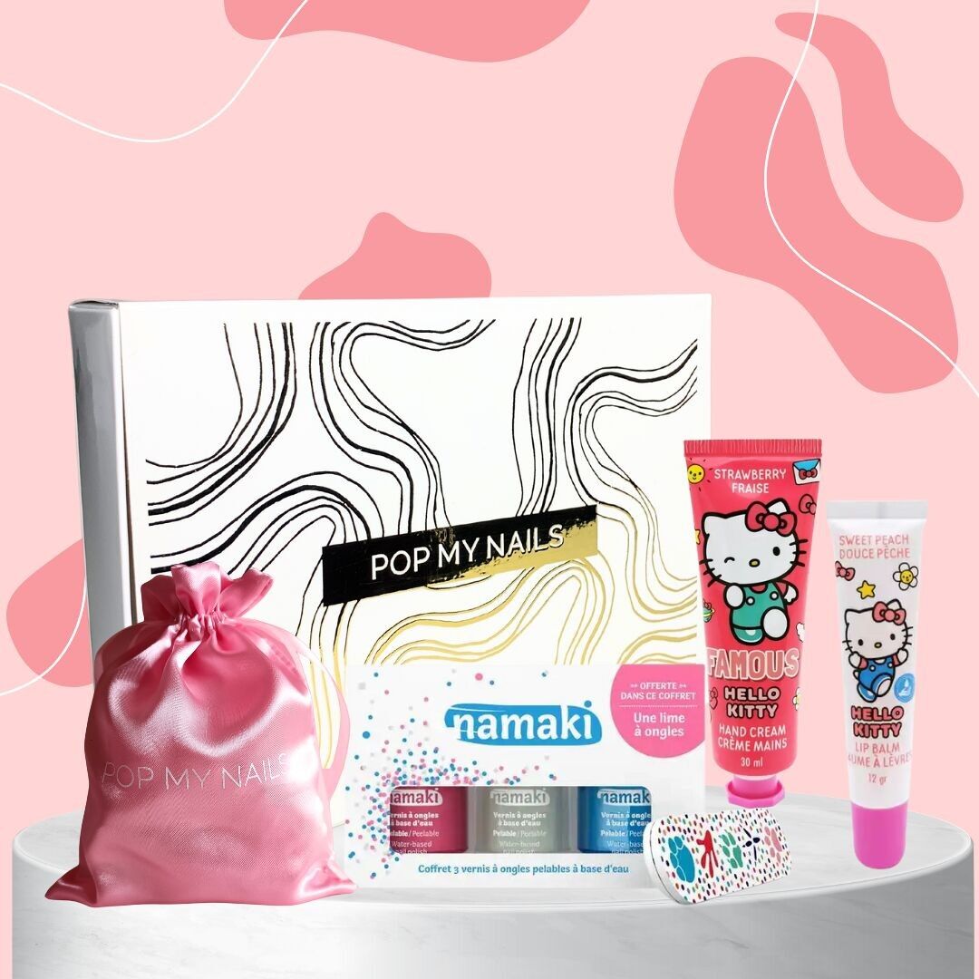 Pop My Nails Box Xmas Kids (fragola) - Beauty box per unghie mani per bambini