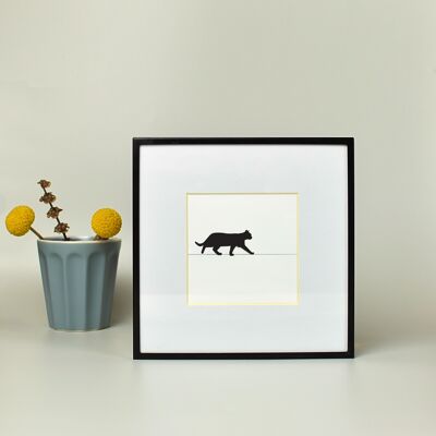 Chat noir - Petits caractères - Art minimaliste