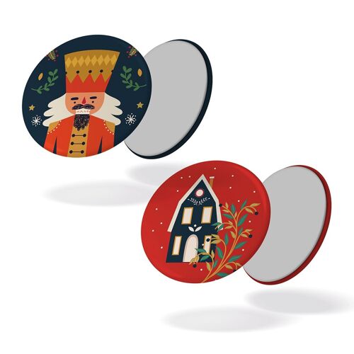 Casse-noisette + maison noël - Lot de 2 magnets #90