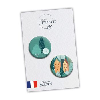 Du vent dans les cimes - Maisons + arbres - Lot de 2 magnets #81 2