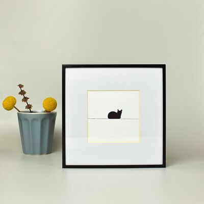 Gato Negro - Letra pequeña - Arte minimalista