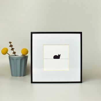 Chat noir - Petits caractères - Art minimaliste 1