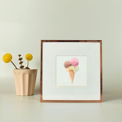 Crème glacée en petits caractères - Low Poly Art