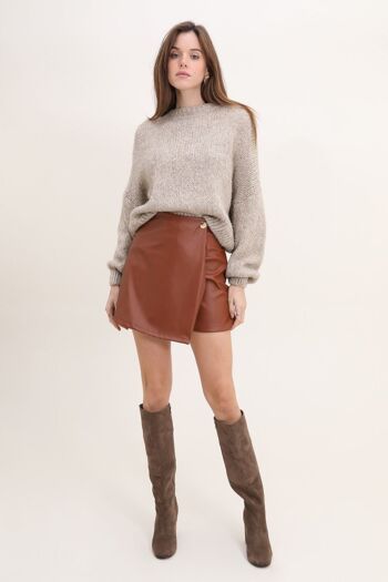 Short effet jupe en cuir vegan 13