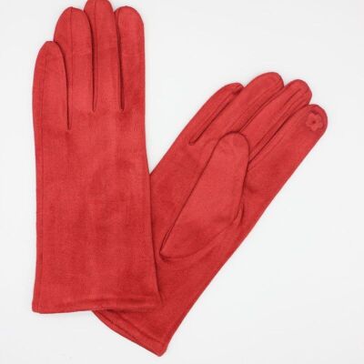 Polyester gloves assorted colors touch fingers
