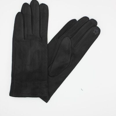 Klassische schwarze Polyesterhandschuhe mit taktiler Haptik