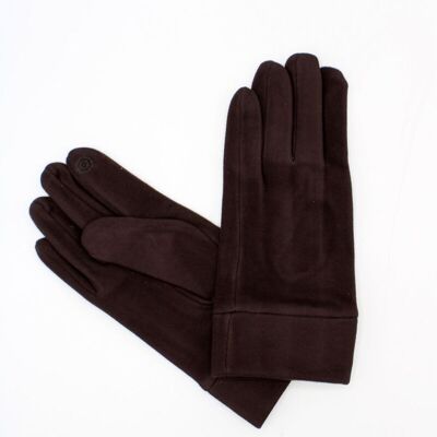 Polyester gloves assorted colors touch fingers