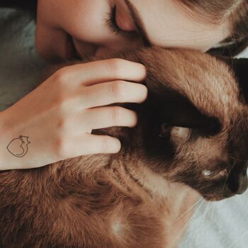 Tatouage temporaire chat en forme de coeur (lot de 4) 1
