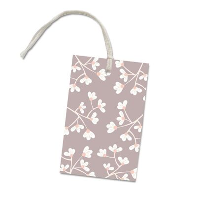 Gift tag "Flowers taupe"