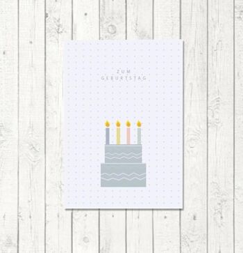 Carte postale d'anniversaire "Gâteau d'anniversaire" 1