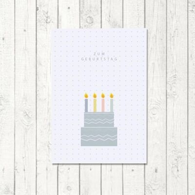 Geburtstagspostkarte "Geburtstagstorte"